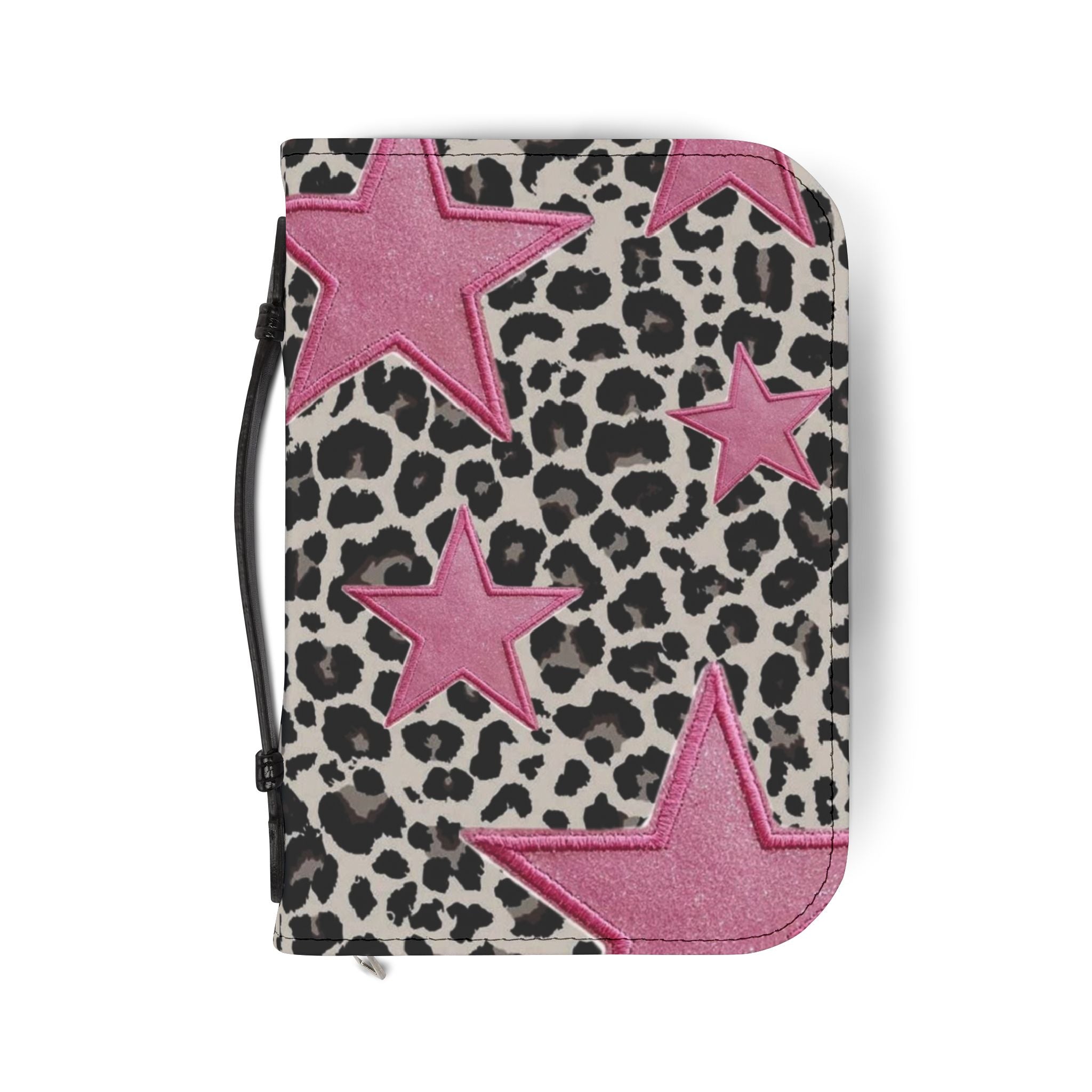 Pink Star Leopard Bible Cover