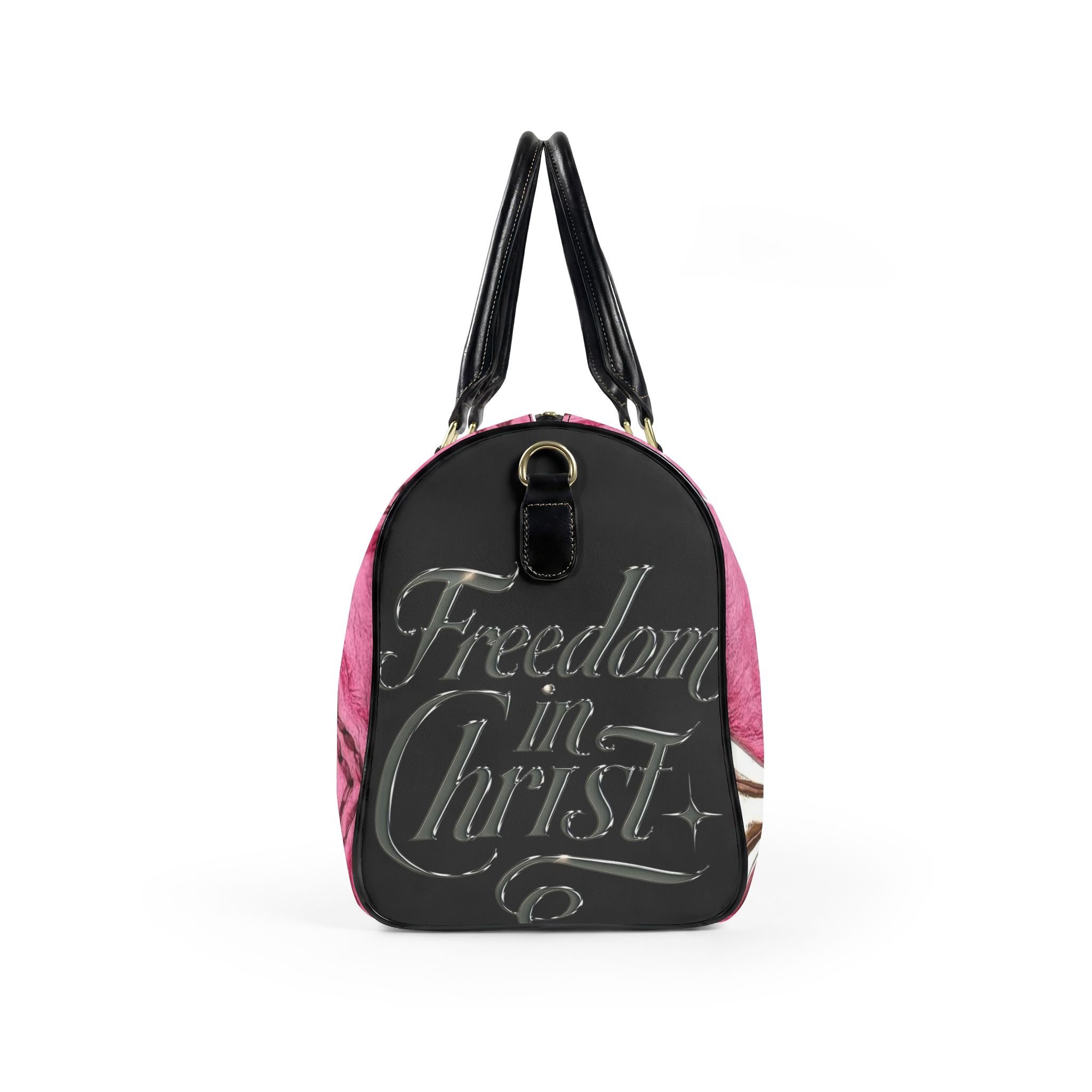 Pink Cross Leather Duffle