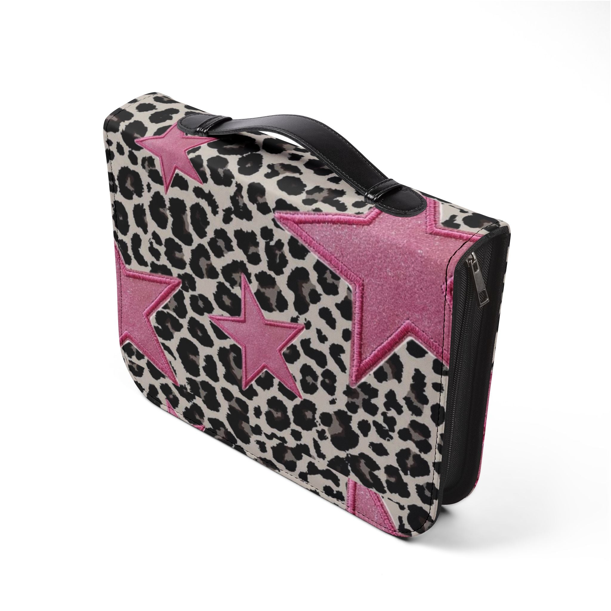Pink Star Leopard Bible Cover