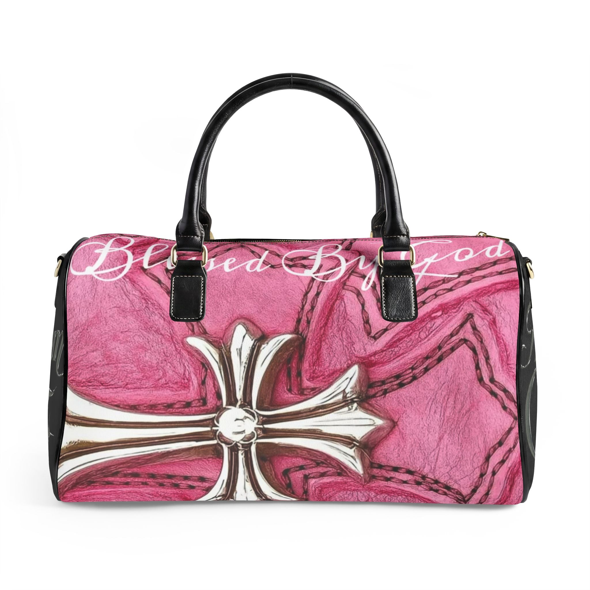 Pink Cross Leather Duffle