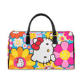 Floral Leather Travel Bag