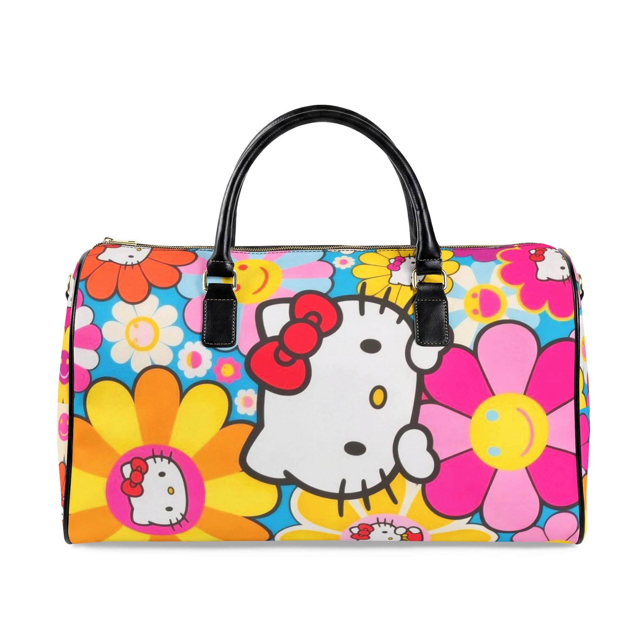 Floral Leather Travel Bag