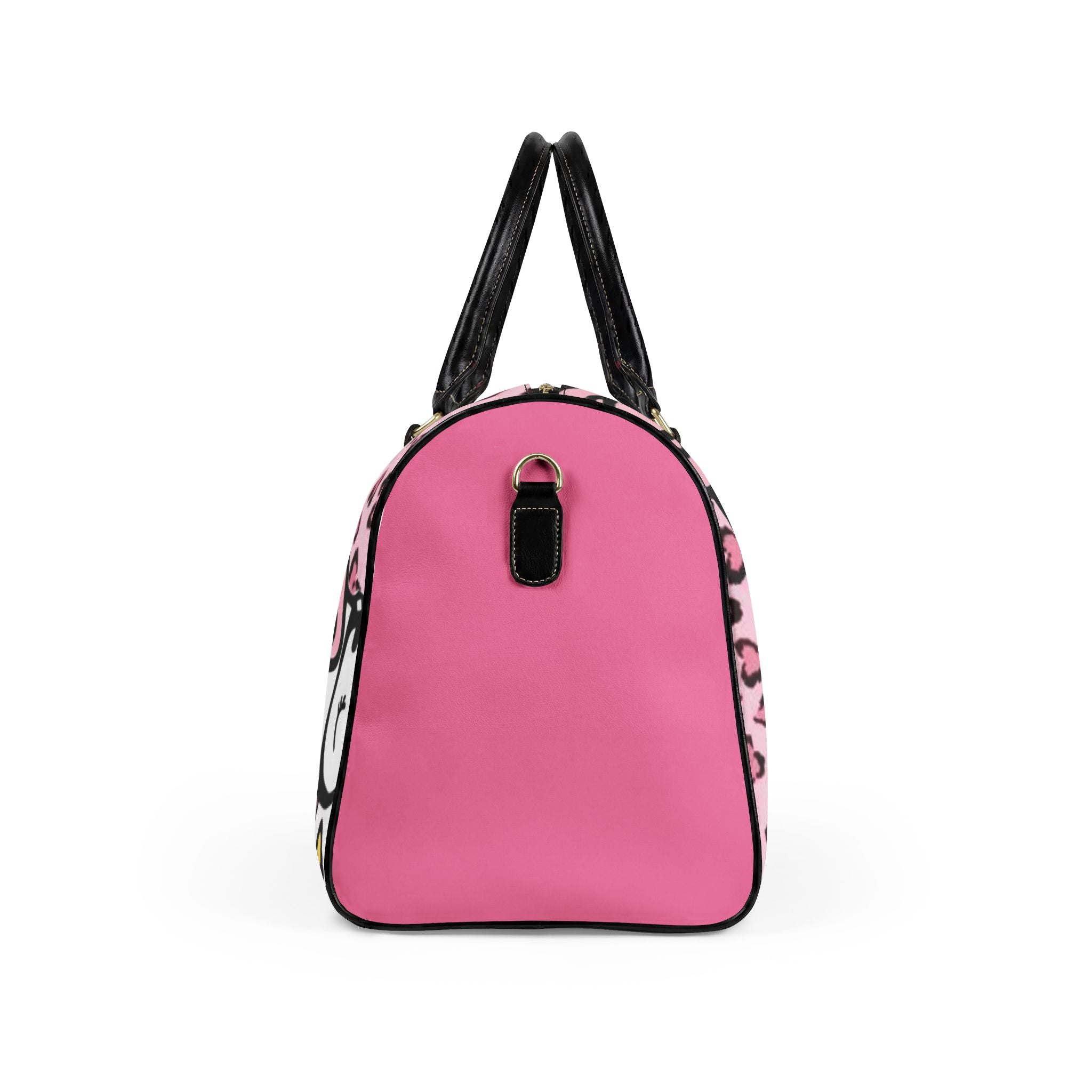 Pink Leopard Leather Travel Bag