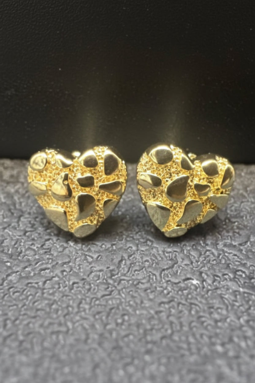 Nugget Heart Earrings (9mm)