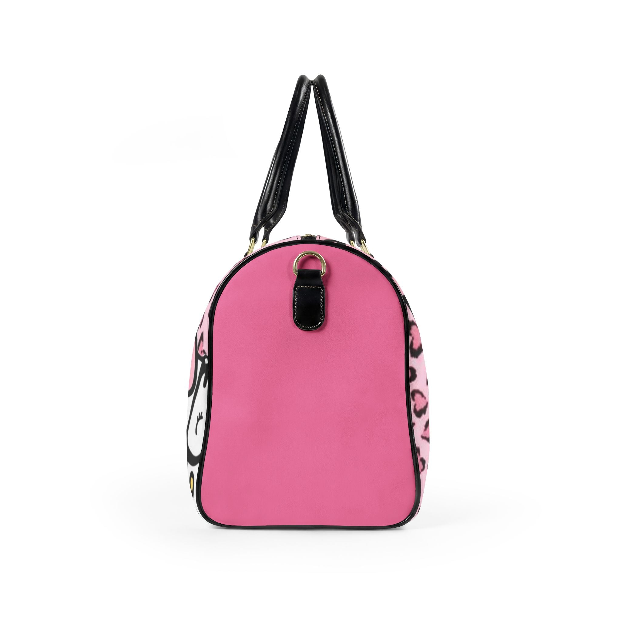 Pink Leopard Leather Travel Bag