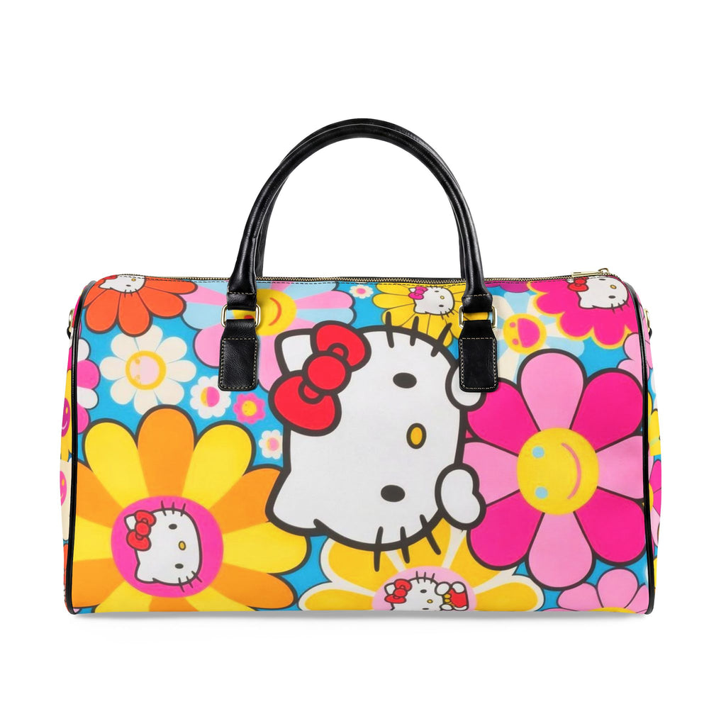 Floral Leather Travel Bag