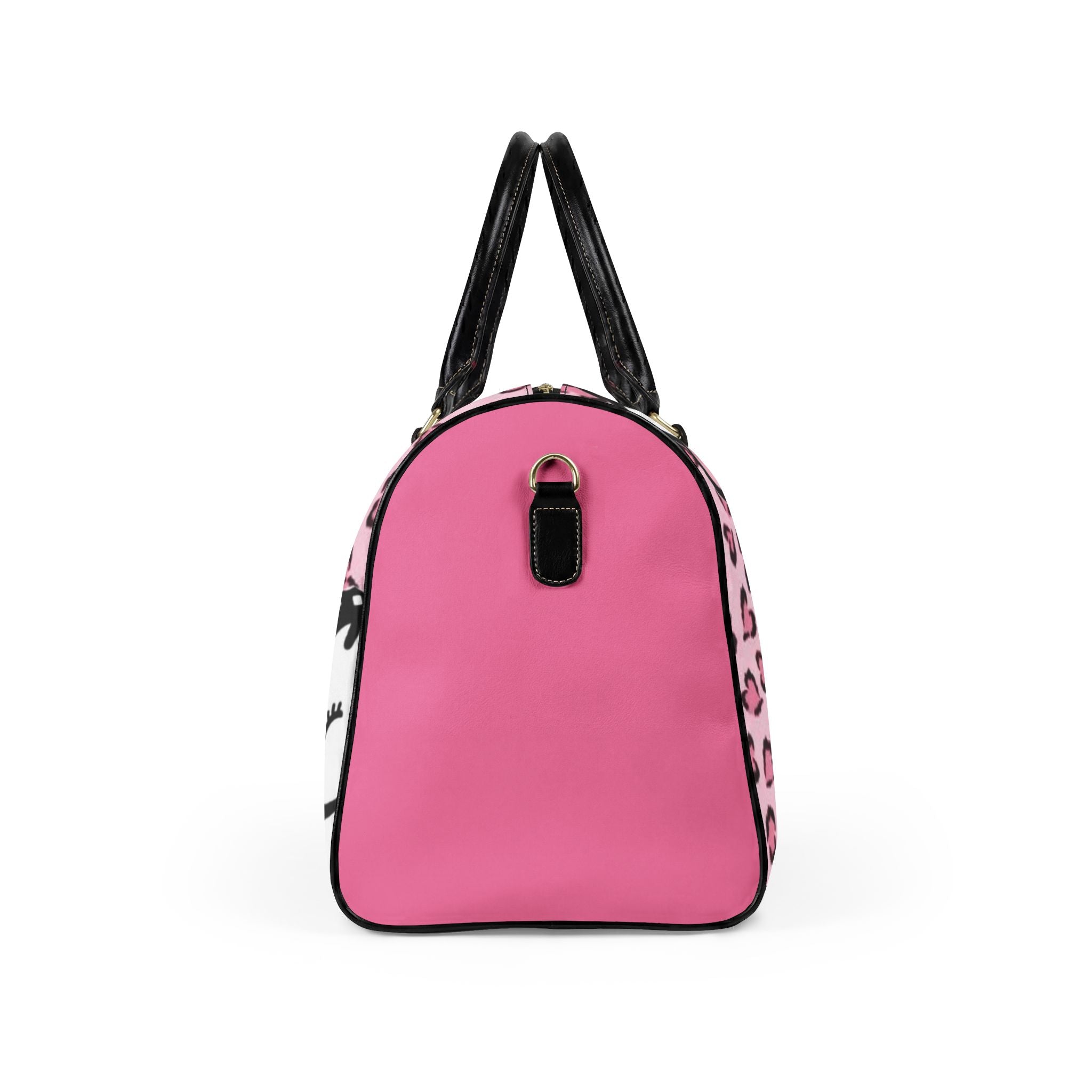 Pink Leopard Leather Travel Bag