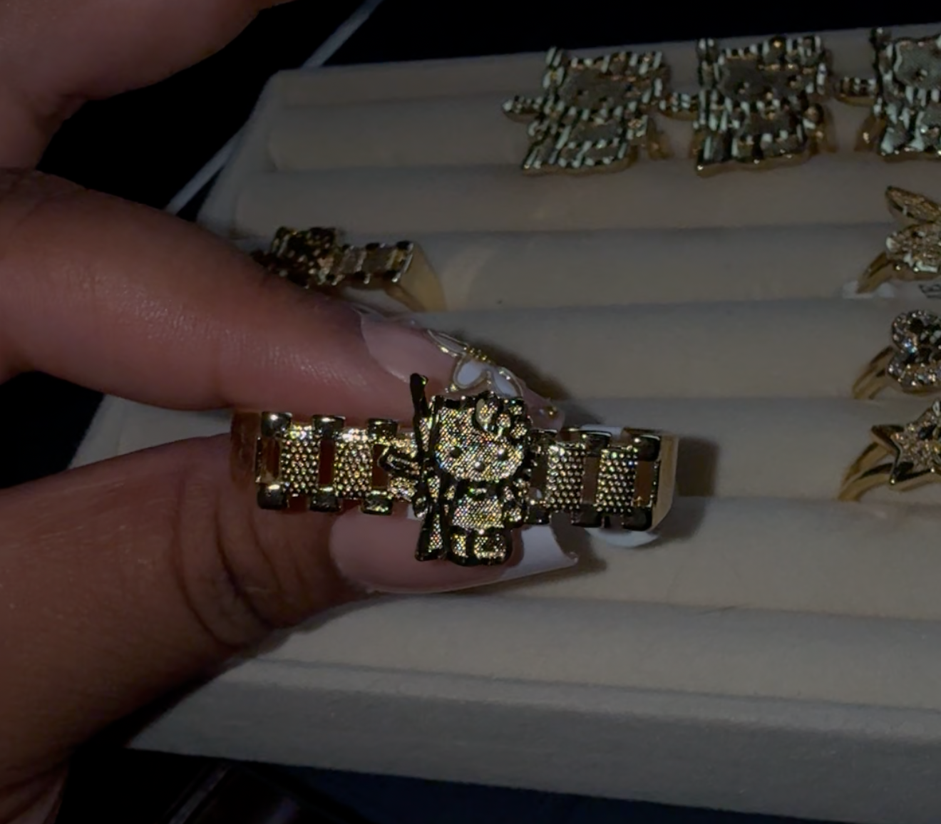 Gold-Plated Double Finger Ring