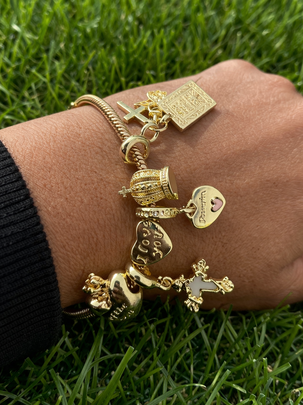 Gold Christian Charm Bracelet