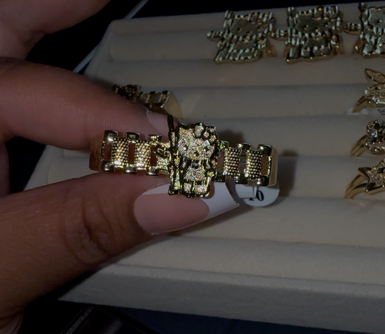Gold-Plated Double Finger Ring