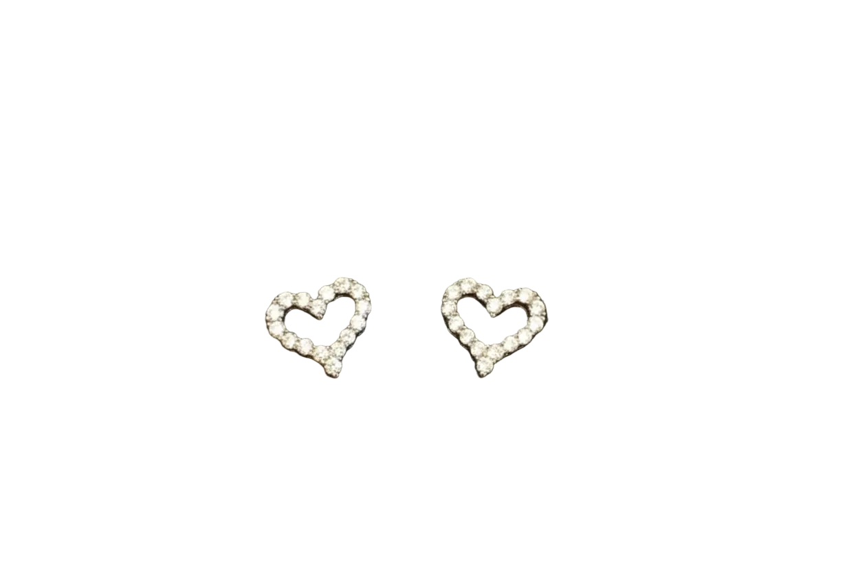 Heart-shaped earrings in a box