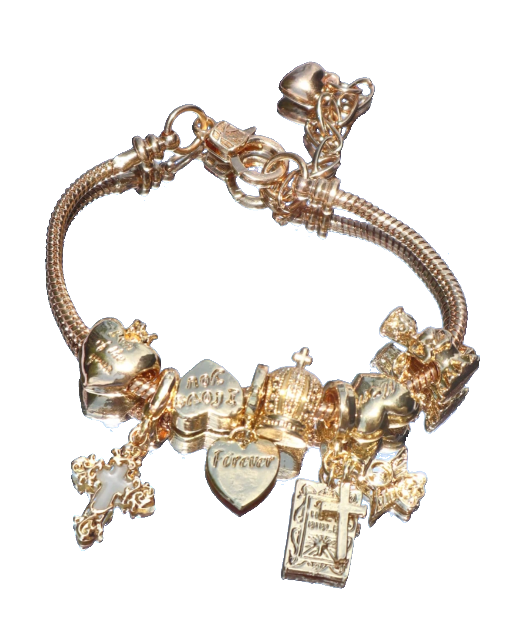 Gold Christian Charm Bracelet
