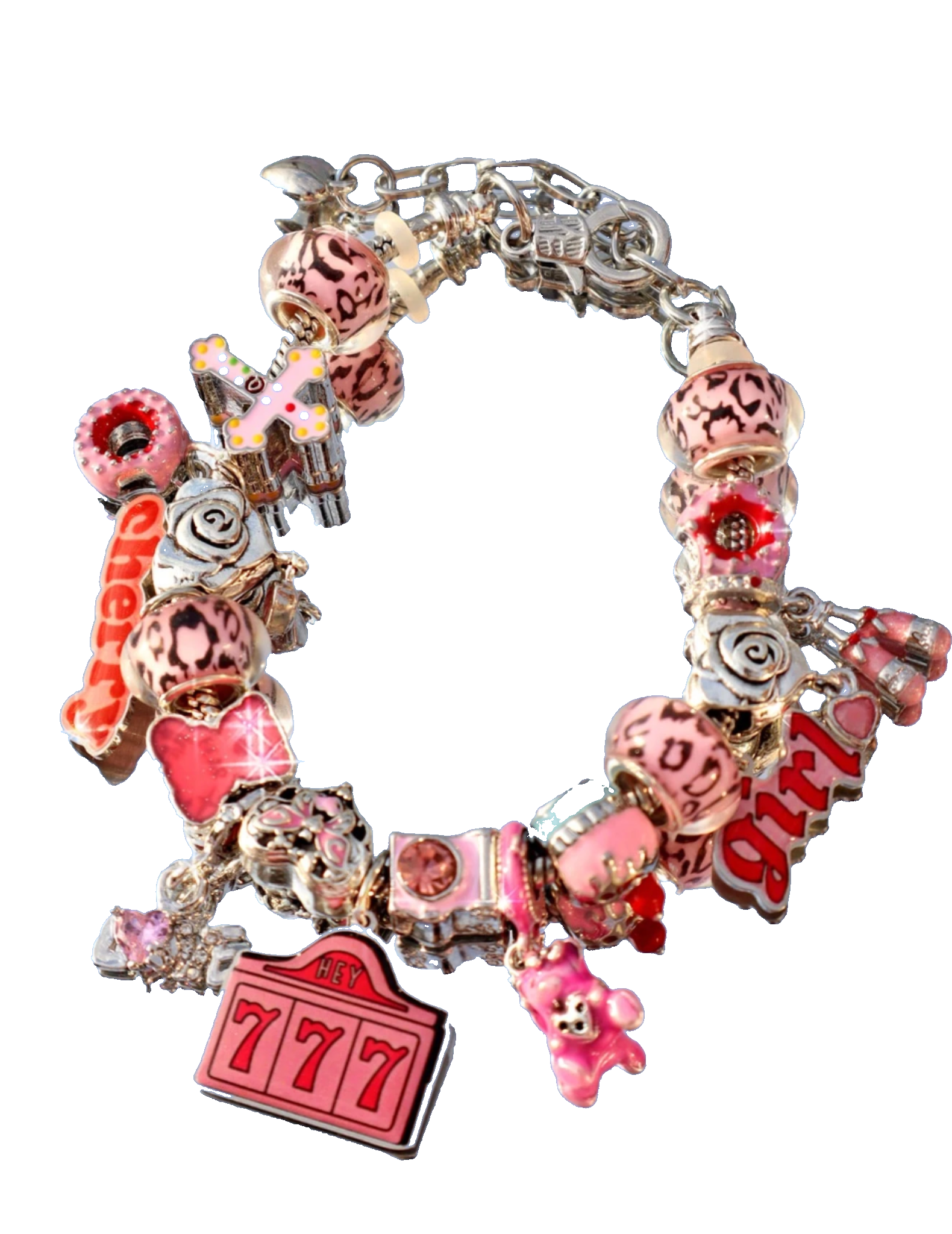 Pink Y2K Charm Bracelet